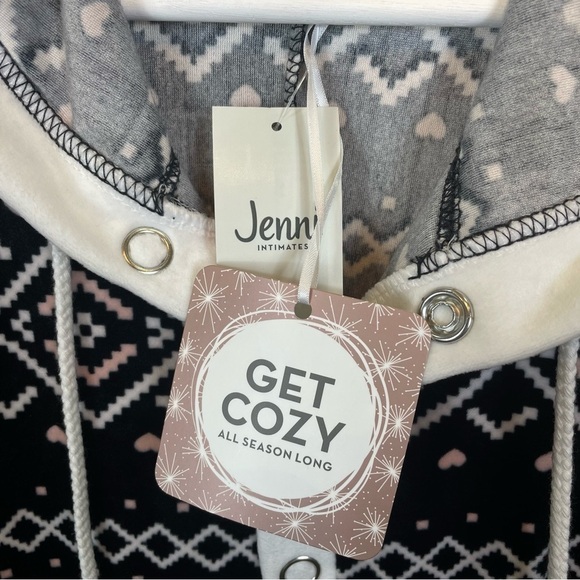 NWT Jennie Intimates hoodie Romper One Piece Onsie Hearts Size XS Xtra Small - Picture 5 of 5